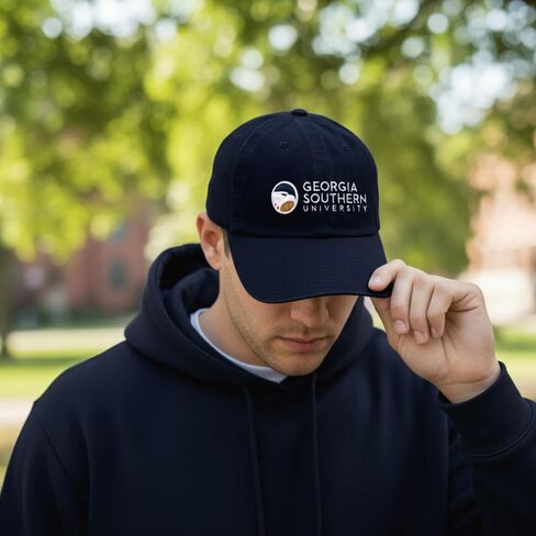 Desert Cactus Georgia Southern University Baseball Hat GSU Eagles Brimmed Embroidered Cap Adjustable Cloth Strap Adult (Style B) Blue in Saudi Arabia