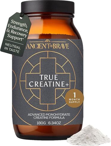 Ancient + Brave True Creatine+ Powder 6.34oz (Ap 30 Servings), Monohydrate Creatine Supplement with Taurine, Magnesium and Vitamin D Supplement, Womens Creatine Powder, for Energy and Performance in Saudi Arabia
