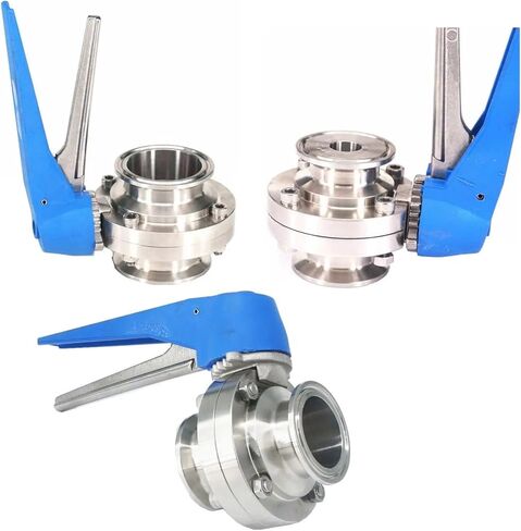 1 Pcs 1.5" 2" Triple Clamp 304 Stainless Steel Sanitary Clover Ferrule Valve for Brewing Beer(45x64mm 2 in. TC) in Saudi Arabia