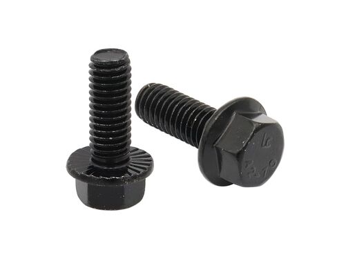LBY 10pcs Hex Flange Bolt, 3/8-16 × 1'' (Fully Threaded) Flanged Hex Head Bolts, Flange Hexagon Screws, 304 Stainless Steel, Galvanized (Black) in Saudi Arabia