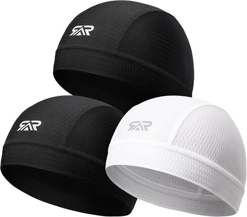 3 قطعة قبعة الجمجمة خوذة بطانة قبعة التبريد تنفس شبكة العرق قبعات الدراجات النارية قبعة كرة القدم للرجال النساء in Kuwait