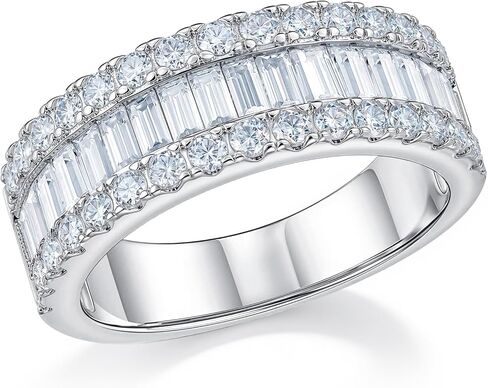 Newshe Jewellery Moissanite Rings for Women 925 Sterling Silver Wedding Bands Eternity Ring Emerald Promise Engagement Size 5-10 in Saudi Arabia