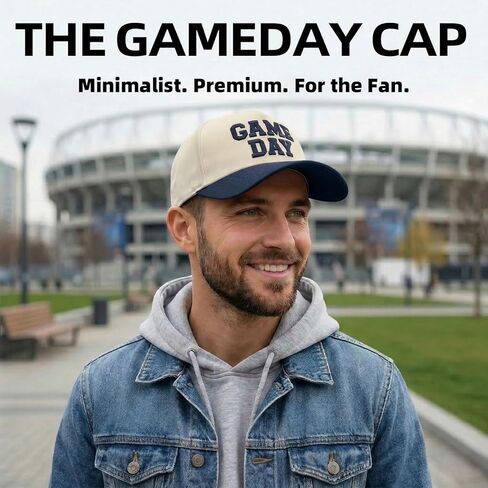 Game Day Hat for Women Men, Vintage Embroidered Football Basketball Cap, Adjustable Baseball Hat for Sports Fans Gift in Saudi Arabia