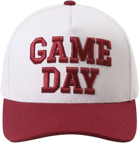 Game Day Hat for Women Men, Vintage Embroidered Football Basketball Cap, Adjustable Baseball Hat for Sports Fans Gift in Saudi Arabia