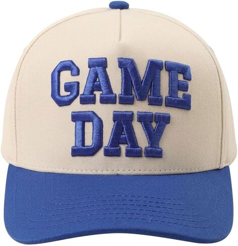 Game Day Hat for Women Men, Vintage Embroidered Football Basketball Cap, Adjustable Baseball Hat for Sports Fans Gift in Saudi Arabia
