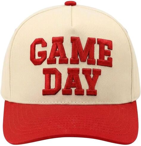 Game Day Hat for Women Men, Vintage Embroidered Football Basketball Cap, Adjustable Baseball Hat for Sports Fans Gift in Saudi Arabia