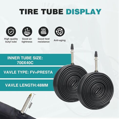 عبوتان من إطارات الدراجة الحصى 700x40c مع أنبوب/بدون أنبوب - قابلة للطي 40-622 ETRTO,40 TPI، متوافقة مع إطارات الدراجات الحصى/MTB/الهجينة/الكهربائية 700x38C 700x39C 700x40C 700x41C 700x42C in Kuwait