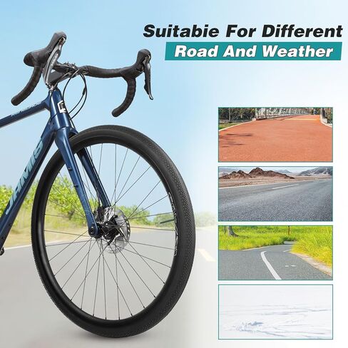 عبوتان من إطارات الدراجة الحصى 700x40c مع أنبوب/بدون أنبوب - قابلة للطي 40-622 ETRTO,40 TPI، متوافقة مع إطارات الدراجات الحصى/MTB/الهجينة/الكهربائية 700x38C 700x39C 700x40C 700x41C 700x42C in Kuwait