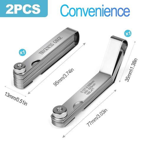 CoguZed 2-Pack Stainless Steel Feeler Gauges Set: 32-Blade and 16-Blade Sets, Dual Marked Metric & Imperial, Precision Gages for Engine & Spark Plug Gap Measurement in Saudi Arabia