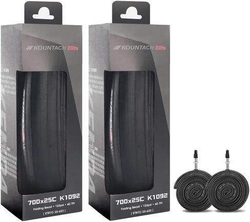 2 Pack 700x25C/700x28C Road Bike Folding Tires 110PSI 60TPI Puncture Resistant + 2 Pack Tubes in Saudi Arabia