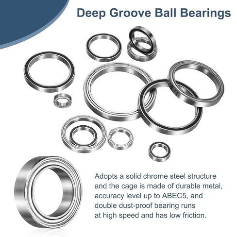 uxcell 4 Pack 6703ZZ Deep Groove Ball Bearings, 17 x 23 x 4mm Chrome Steel Double Shield Bearing for Electric Motor, Home Appliances, Industrial Machinery, (ABEC5) in Saudi Arabia