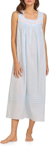 Eileen West Sleepwear & Loungewear for Women - Dobby Stripe Collection - 100% Cotton Lightweight Breathable Long Nightgown in Saudi Arabia