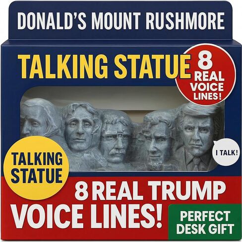 تمثال دونالد ترامب جبل رشمور الناطق - يقول 8 أسطر في صوت ترامب الحقيقي، هدية مكتبية سياسية مضحكة ووزن الورق - حشو سلة عيد الفصح الجمهوري المثالي وهدايا عيد الفصح للرجال in Kuwait