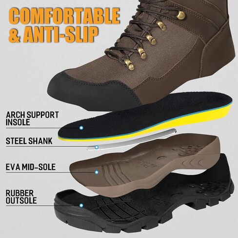 Hunting Boots for Men, Leather with EVA Midsole, Insulated Waterproof Hiking Next Camo G2 Outdoor Boots, Lightweight and Breathable Shoes for Outdoor Activities (Size, 7-14) in Saudi Arabia