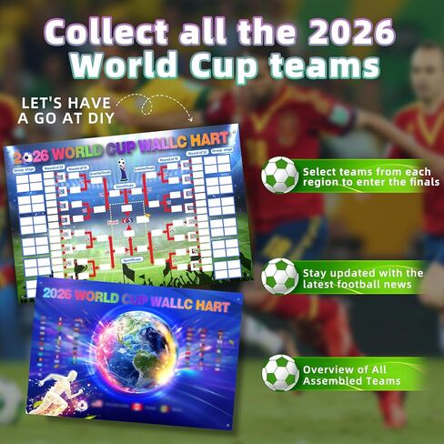 World Cup Schedule Poster 2026 World Cup Merchandise, Final Round 48-team, Football Tournament Schedule and Team Info Chart Poster Gifts for Soccer Fans,Waterproof Erasable (Inches, 23.6, Inches, 15.3) in Saudi Arabia