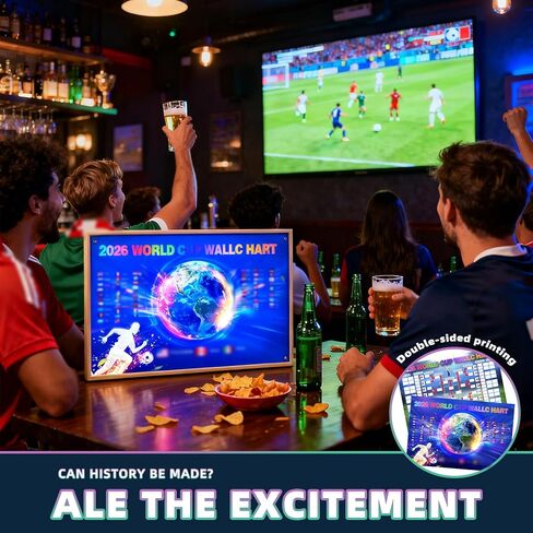 World Cup Schedule Poster 2026 World Cup Merchandise, Final Round 48-team, Football Tournament Schedule and Team Info Chart Poster Gifts for Soccer Fans,Waterproof Erasable (Inches, 23.6, Inches, 15.3) in Saudi Arabia