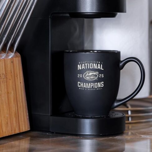 Rico Industries NCAA Florida Gators 2025 Men's Basketball National Champions 15oz Laser Engraved Matte Black Ceramic Bistro Mug - For Hot or Cold Drinks in Saudi Arabia