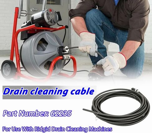 5/16 In x 25 ft Drain Cleaning Cable Replace 62235 Compatible with G2037506 4MY89 4Z661 G1501245 Drain Cleaning Machines in Saudi Arabia