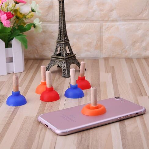 Mobile Phone Holder Mini Colorful Toilet Shape Plunger Holder Sucker Stand for Mobile Phone for in Saudi Arabia