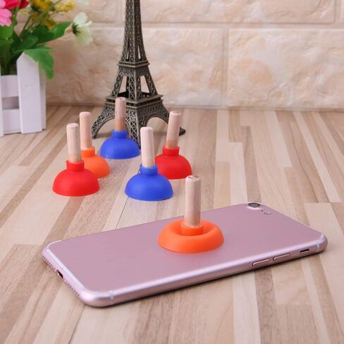 Mobile Phone Holder Mini Colorful Toilet Shape Plunger Holder Sucker Stand for Mobile Phone for in Saudi Arabia