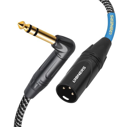 5FT Right Angle 6.35mm TRS Male to XLR Male Cable - 90 Degree TRS, Zinc Alloy XLR, Braided Shield for Interface to Mixer Connection, Suitable for Narrow Spaces in Saudi Arabia