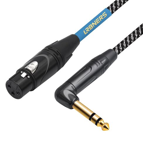 5FT Right Angle 6.35mm TRS Male to XLR Male Cable - 90 Degree TRS, Zinc Alloy XLR, Braided Shield for Interface to Mixer Connection, Suitable for Narrow Spaces in Saudi Arabia