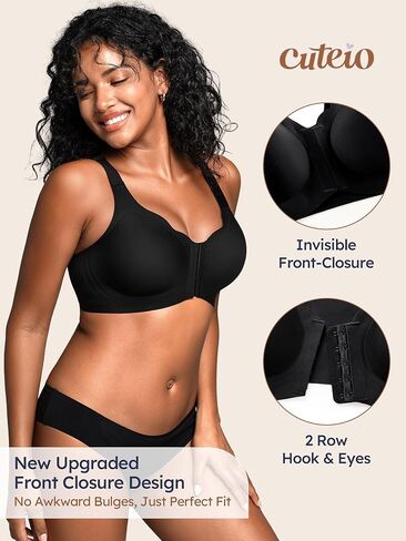 حمالات صدر بإغلاق أمامي للنساء - M-4XL - حمالة صدر جيلي لاسلكية مع خطافين وعينين بدون سلك داخلي بدون خياطة in Kuwait