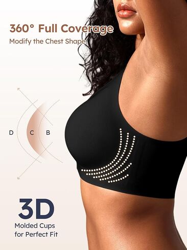 حمالات صدر بإغلاق أمامي للنساء - M-4XL - حمالة صدر جيلي لاسلكية مع خطافين وعينين بدون سلك داخلي بدون خياطة in Kuwait