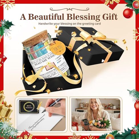 Bible Verse Jar with 90 Scripture Cards & Alloy Lid - Read Me When for Daily Encouragement, Prayer and Reflection - Christian Catholic Gifts for Women, Men, Teens - Ideal Christmas, Birthday Gift in Saudi Arabia