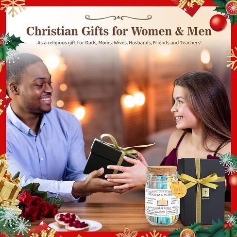 Bible Verse Jar with 90 Scripture Cards & Alloy Lid - Read Me When for Daily Encouragement, Prayer and Reflection - Christian Catholic Gifts for Women, Men, Teens - Ideal Christmas, Birthday Gift in Saudi Arabia