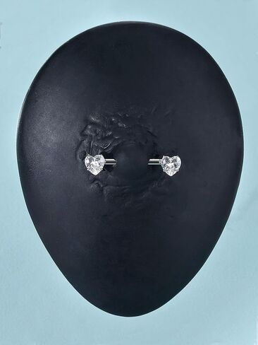 Titanium Nipple Rings 14G Nipple Piercing Jewelry with Heart CZ 14mm in Kuwait