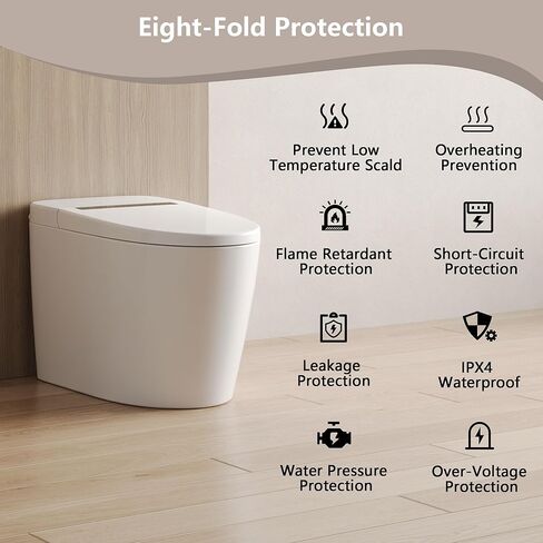 Deer Valley Smart Toilet مع Bidet مدمجة ، مرحاض كهربائي محدود الخزان ، مرحاض ذكي مع تسخين المقاعد ، التحكم عن بُعد in Kuwait
