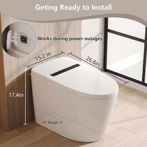 Deer Valley Smart Toilet مع Bidet مدمجة ، مرحاض كهربائي محدود الخزان ، مرحاض ذكي مع تسخين المقاعد ، التحكم عن بُعد in Kuwait