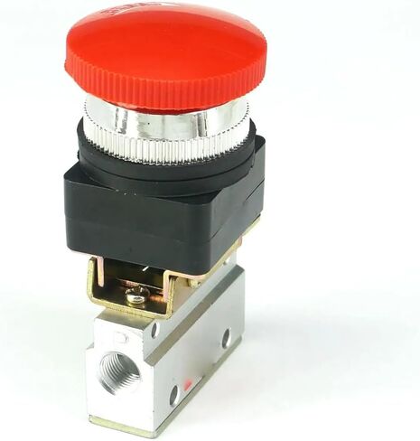 Button MOV-03 G1/8" 2/3 Way red Mushroom Pneumatic Mechanical Valve in Saudi Arabia