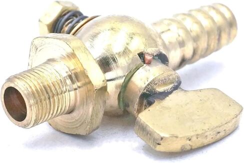 1/8 "1/4" 3/8 "1/2" خيط ذكر إلى 8 مم 10 مم I/D خرطوم نحاسي شائك صمام إيقاف الديك للوقود والغاز والزيت والهواء (8 مم، 1/4 بوصة) in Saudi Arabia