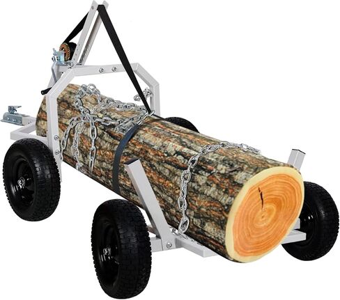 24" Log Skidding Arch& Holder Set, 1500 Lbs Capacity Log Skidder, Durable Steel Rustproof Log Dolly with Manual Winch, Choker Chain& Binder, Dolly Set for Farm Wood Transport (24'' ATV SET) in Saudi Arabia