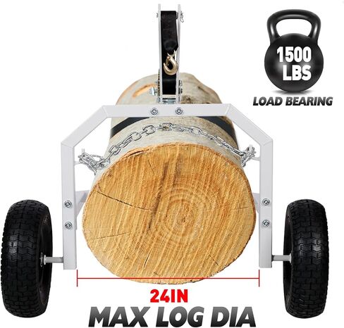 24" Log Skidding Arch& Holder Set, 1500 Lbs Capacity Log Skidder, Durable Steel Rustproof Log Dolly with Manual Winch, Choker Chain& Binder, Dolly Set for Farm Wood Transport (24'' ATV SET) in Saudi Arabia