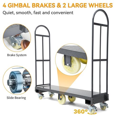 عربة قارب على شكل حرف U شديدة التحمل بوزن 2000 رطل، مقاس 63 بوصة × 15.75 بوصة × 61.5 بوصة على شكل حرف U مع 6 عجلات (4 عجلات دوارة مع فرامل وعجلتين صلبتين) للجراج والمستودعات والمنزل in Kuwait