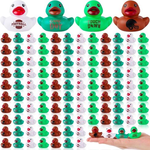 Gejoy 100 PCS Fall Footbool Rubber Rubber Ducks Sports Rubber Duckies Bulk Mini Pool Bath Ducks Small Tiny Ducky for Autumn موضوع كرة القدم يفضل الهدايا in Kuwait