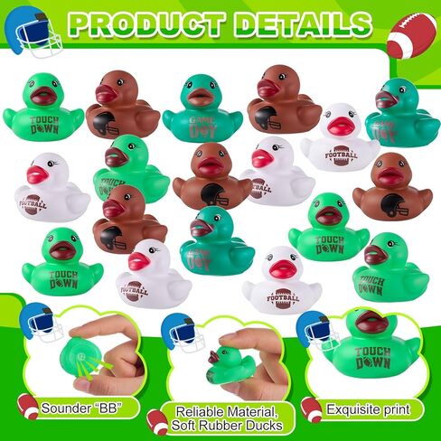 Gejoy 100 PCS Fall Footbool Rubber Rubber Ducks Sports Rubber Duckies Bulk Mini Pool Bath Ducks Small Tiny Ducky for Autumn موضوع كرة القدم يفضل الهدايا in Kuwait