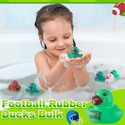 Gejoy 100 PCS Fall Footbool Rubber Rubber Ducks Sports Rubber Duckies Bulk Mini Pool Bath Ducks Small Tiny Ducky for Autumn موضوع كرة القدم يفضل الهدايا in Kuwait