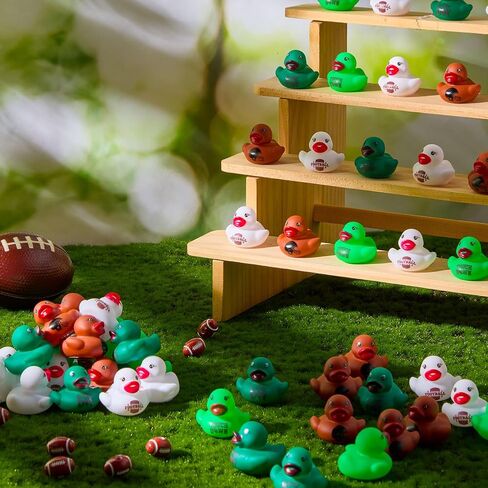 Gejoy 100 PCS Fall Footbool Rubber Rubber Ducks Sports Rubber Duckies Bulk Mini Pool Bath Ducks Small Tiny Ducky for Autumn موضوع كرة القدم يفضل الهدايا in Kuwait