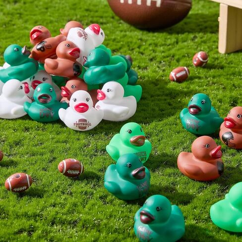 Gejoy 100 PCS Fall Footbool Rubber Rubber Ducks Sports Rubber Duckies Bulk Mini Pool Bath Ducks Small Tiny Ducky for Autumn موضوع كرة القدم يفضل الهدايا in Kuwait