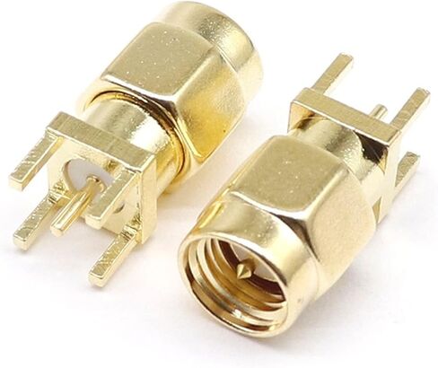 SMA Male Jack Male Plug Adapter Solder Edge P C B Straight Right Angle Mount RF Copper Connector Plug Socket 4mm Spacing 1Pcs in Saudi Arabia