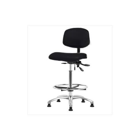 Thomas ECOM VMBCH-CR-T0-A0-NF-RG-c8546 كرسي متوسط ​​الارتفاع من الفينيل باللون الأزرق مع قاعدة من الكروم وبدون حلقة إمالة/ذراع/قدم، ينزلق in Kuwait