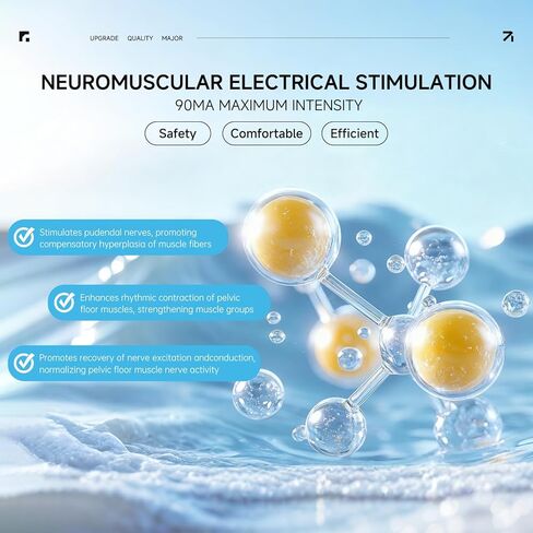 تونر قاع الحوض للنساء - EMS، الضوء الأحمر والاهتزاز، جهاز تمرين كيجل قابل لإعادة الشحن للتحكم في المثانة، وسلس البول، وتقوية العضلات العميقة in Saudi Arabia