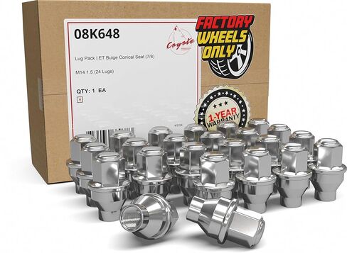 إكسسوارات العجلات الأجزاء 24 PCS M14x1.5 14x1.5 Thread ET OEM مصنع المصنع المكسرات 1.95 "طويلة الكروم 13/16" 21mm hex Fits Ford 2015+ Expedition ｜ F-150 ｜ 2023+ LINCOLN 2015+ NAVIGATOR in Saudi Arabia