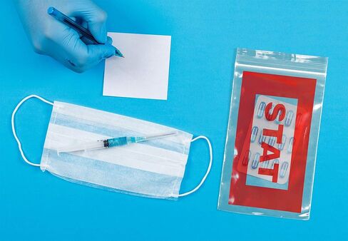 APQ Supply Red STAT Bags, Pack of 1000, 5 x 8 Inch Clear Zipper Polyethylene Bags, 2 mil Thick, Seal Top, Printed for Clinical and Operative Use in Saudi Arabia