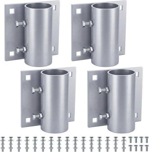 4 Pack Dock Hardware Dock Stationary Hardware Brackets Side Leg Pipe Holder Heavy Duty Galvanized Edge Stationary Holder Boat Floating Accessories, Silver (2 Inch) in Saudi Arabia