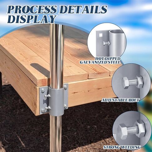 4 Pack Dock Hardware Dock Stationary Hardware Brackets Side Leg Pipe Holder Heavy Duty Galvanized Edge Stationary Holder Boat Floating Accessories, Silver (2 Inch) in Saudi Arabia